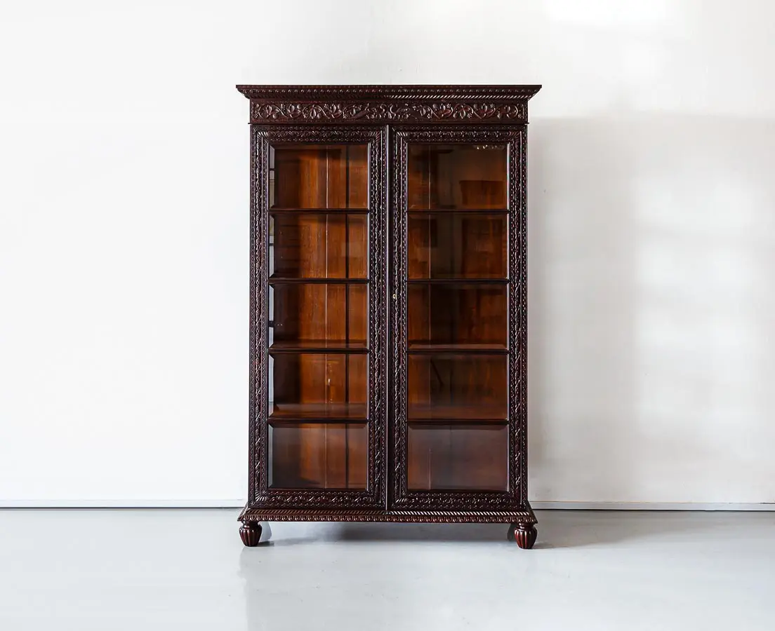 Antique Cupboards - British Colonial Rosewood Display Cabinet - The Past Perfect Collection - Singapore