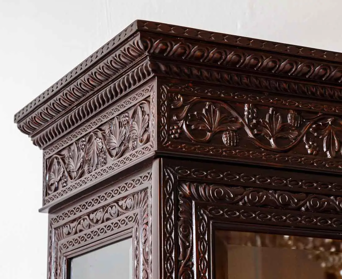 Antique Cupboards - British Colonial Rosewood Display Cabinet - The Past Perfect Collection - Singapore