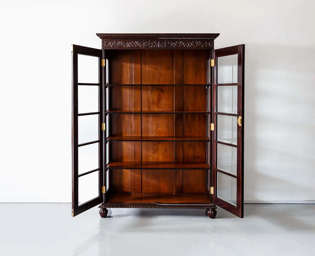 Antique Cupboards - British Colonial Rosewood Display Cabinet - The Past Perfect Collection - Singapore