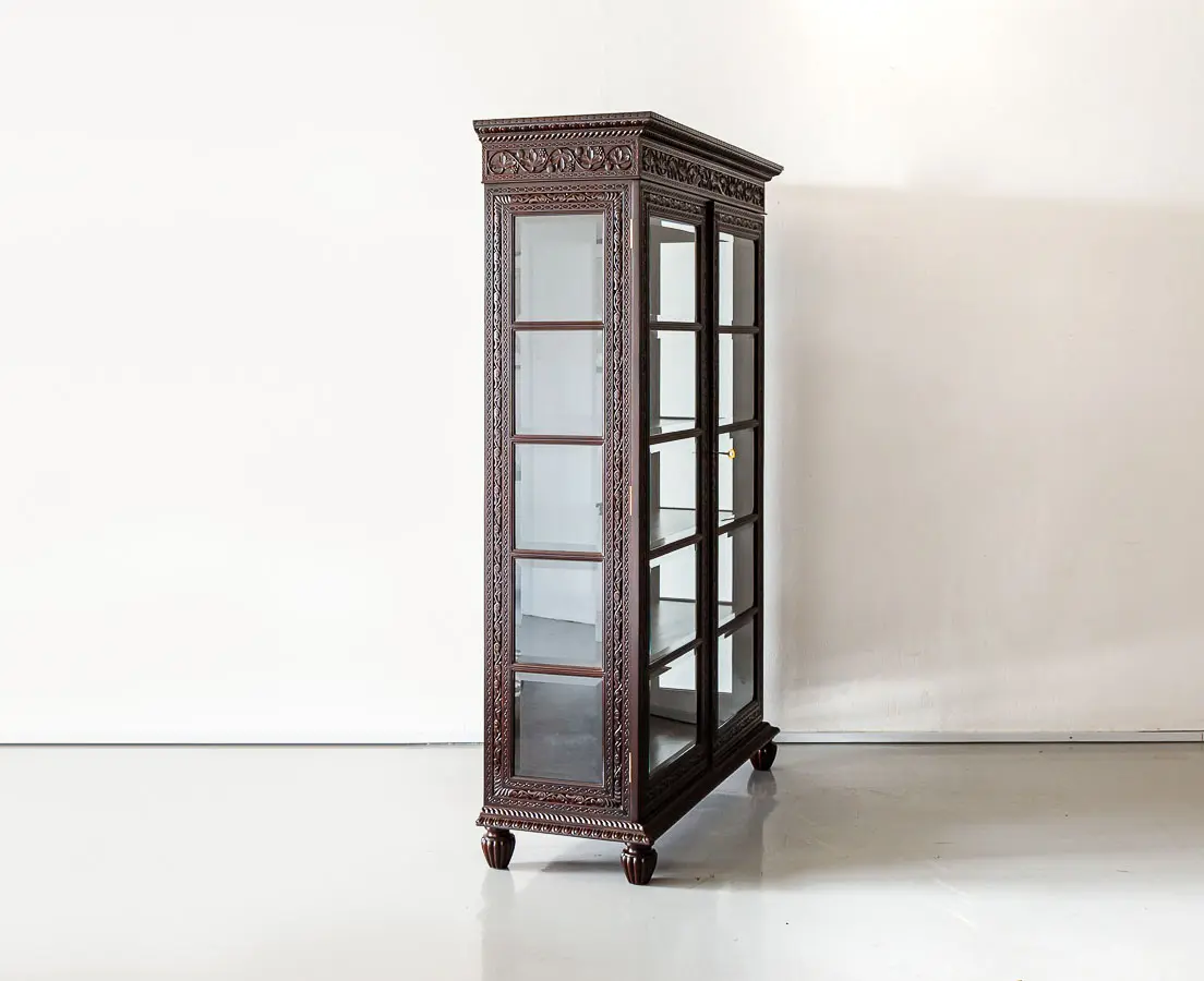 Antique Cupboards - British Colonial Rosewood Display Cabinet - The Past Perfect Collection - Singapore