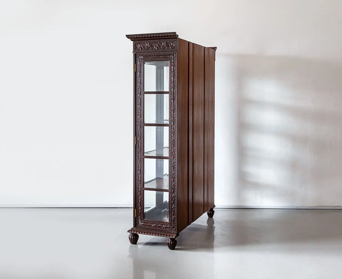 Antique Cupboards - British Colonial Rosewood Display Cabinet - The Past Perfect Collection - Singapore