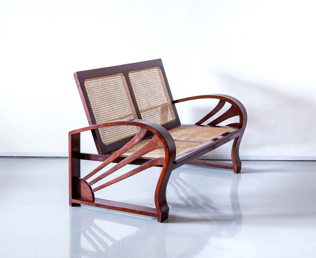 Walnut Art Deco Sofa l The Past Perfect Collection l Singapore