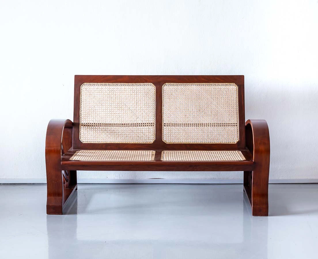 Walnut Art Deco Sofa l The Past Perfect Collection l Singapore - Copy
