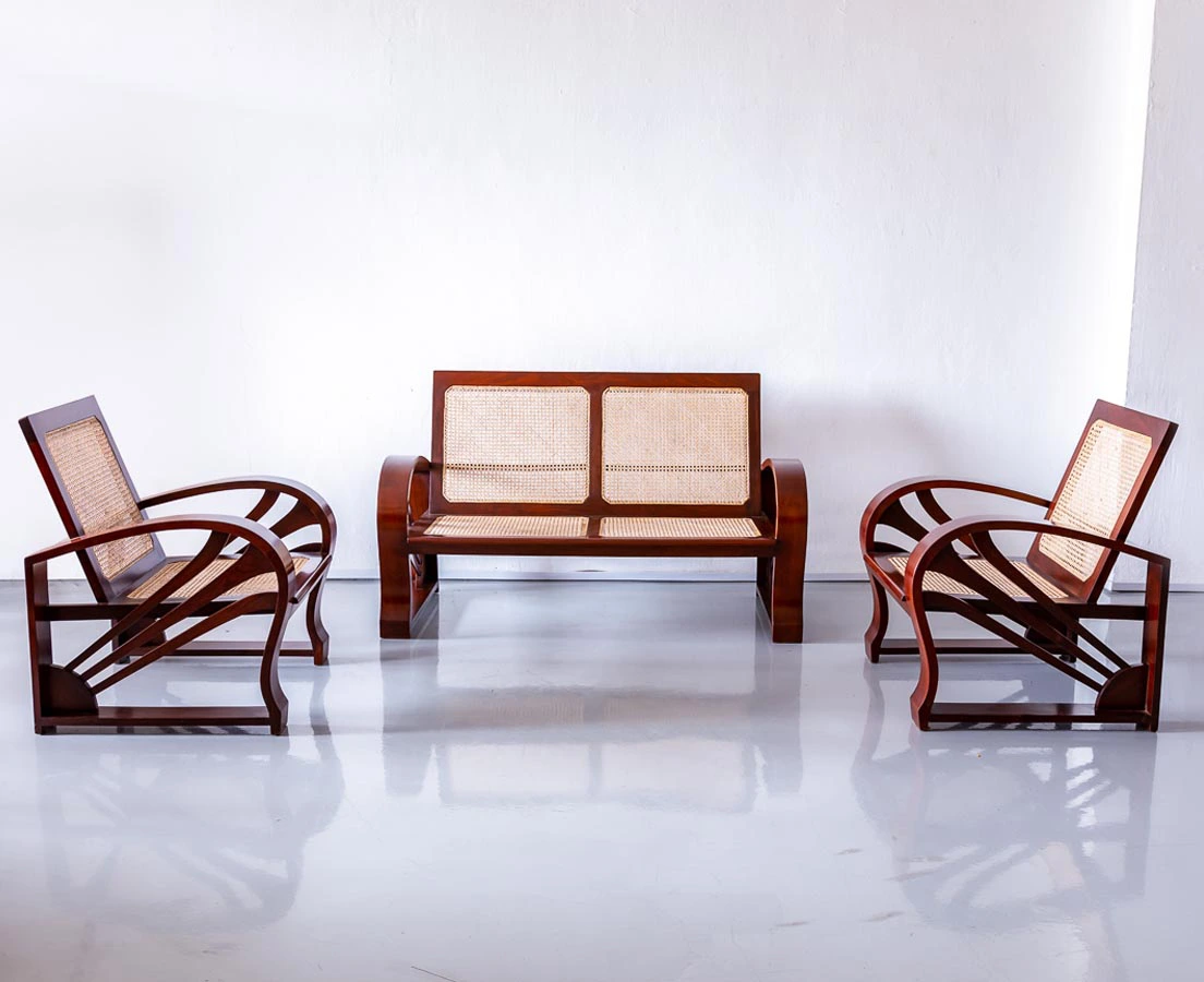 Walnut Art Deco Sofa l The Past Perfect Collection l Singapore