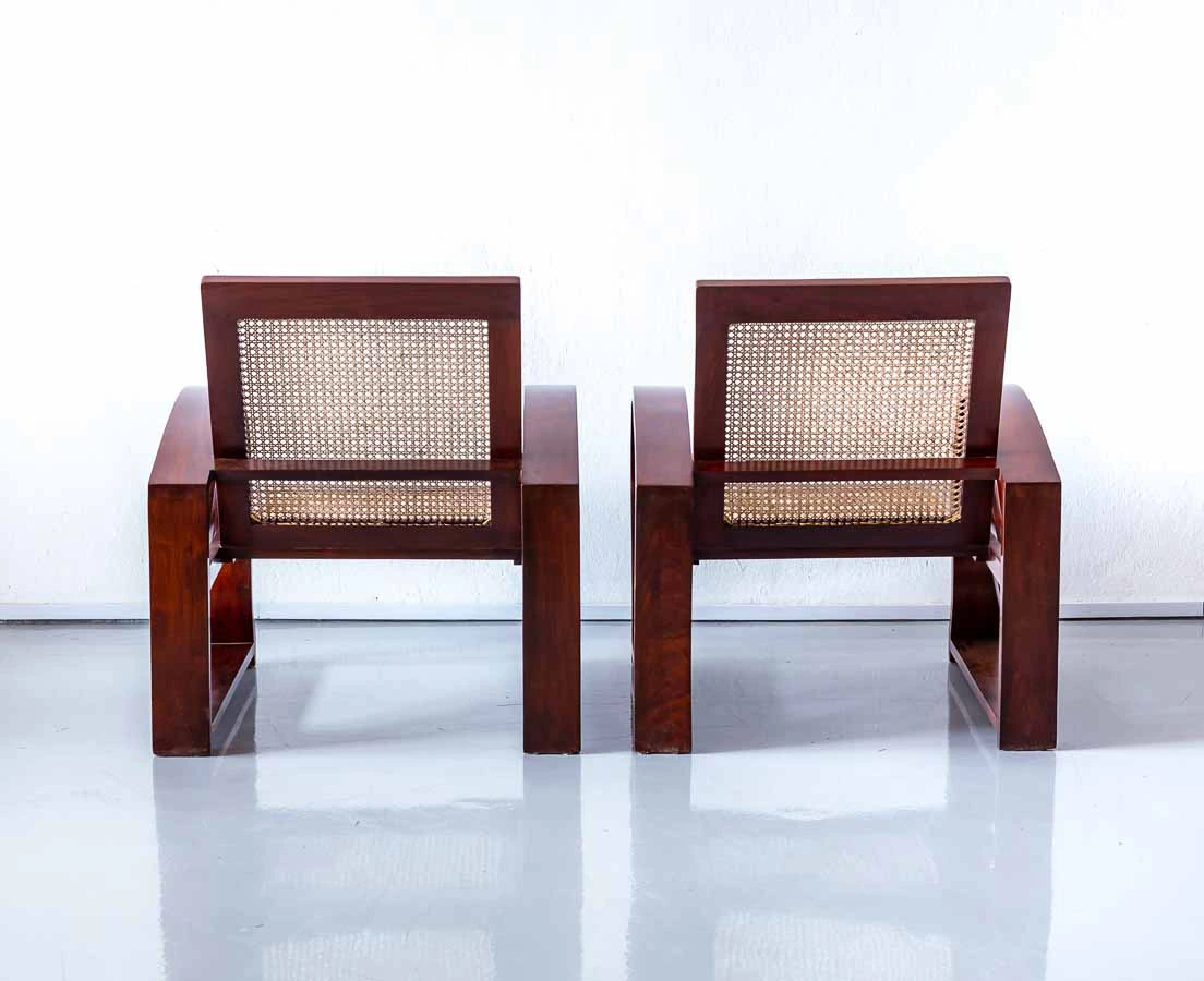 Pair of Walnut Art Deco Chairs l The Past Perfect Collection l Singapore