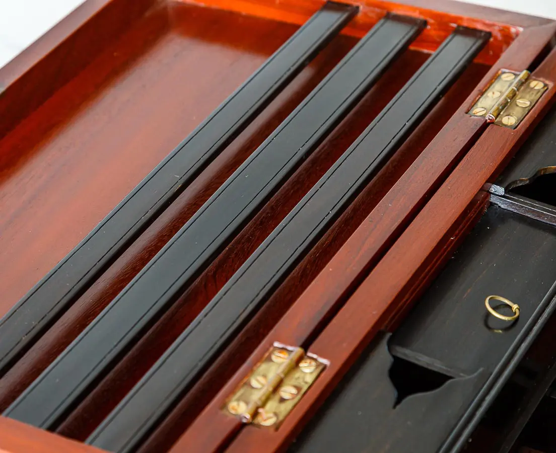 Antique Boxes - Ebony inlaid Mahogany Box - The Past Perfect Collection - Singapore