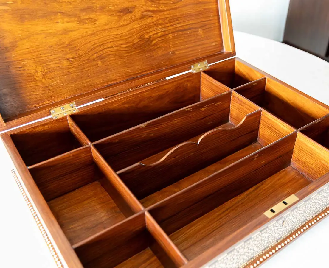 Antique British Colonial Box with Inlay - The Past Perfect Collection - Singapore