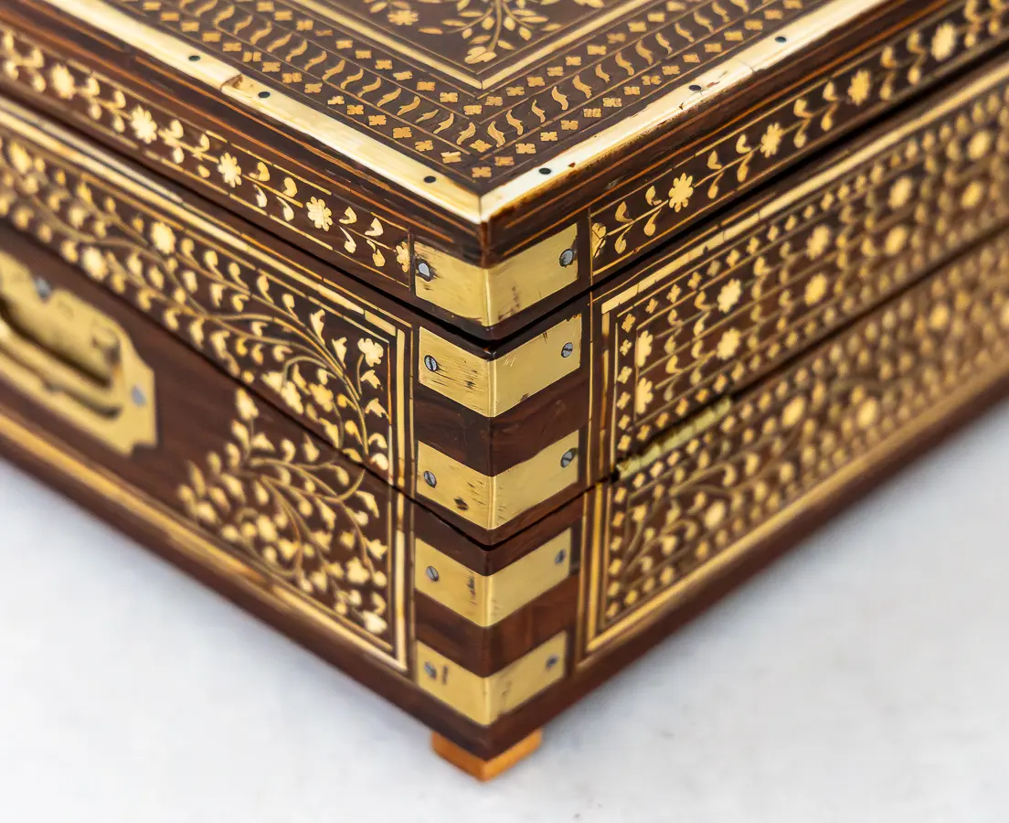 Rosewood Writing Box with Ivory Inlay