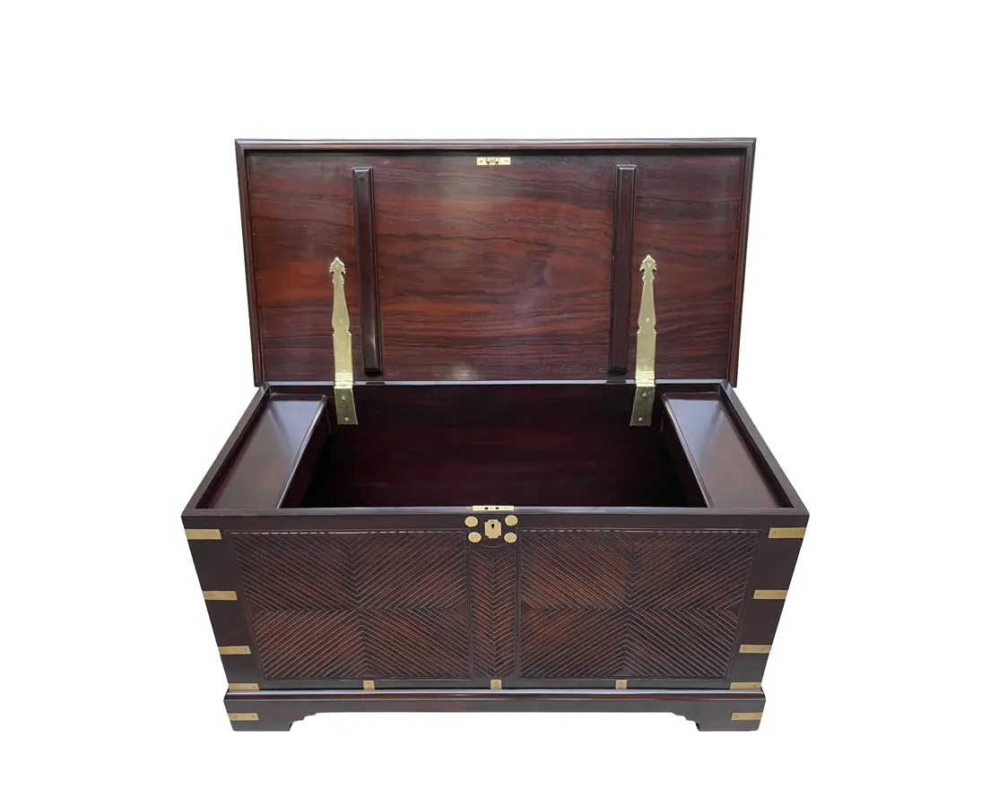 Portuguese Rosewood Chest with Double Compartment