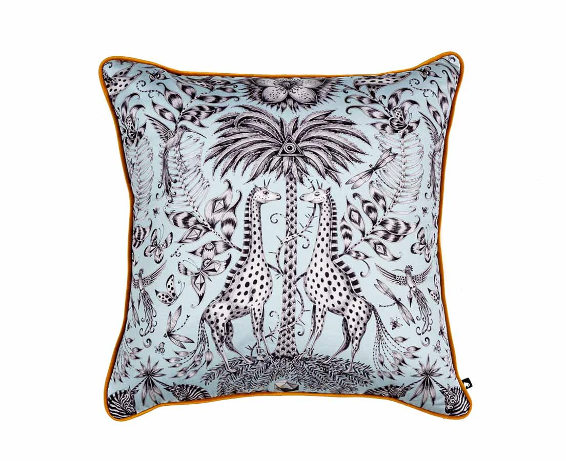 Luxury Cushions - Kruger Eggshell Giraffe Designer Cushion - The Past Perfect Collection - Singapore