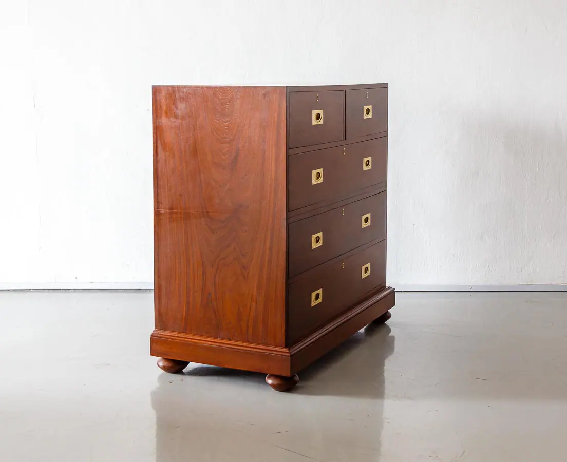 Antique Chests of Drawers - Britsch Colonial teakwood Chest of Drawers - The Past Perfect Collection - Singapore