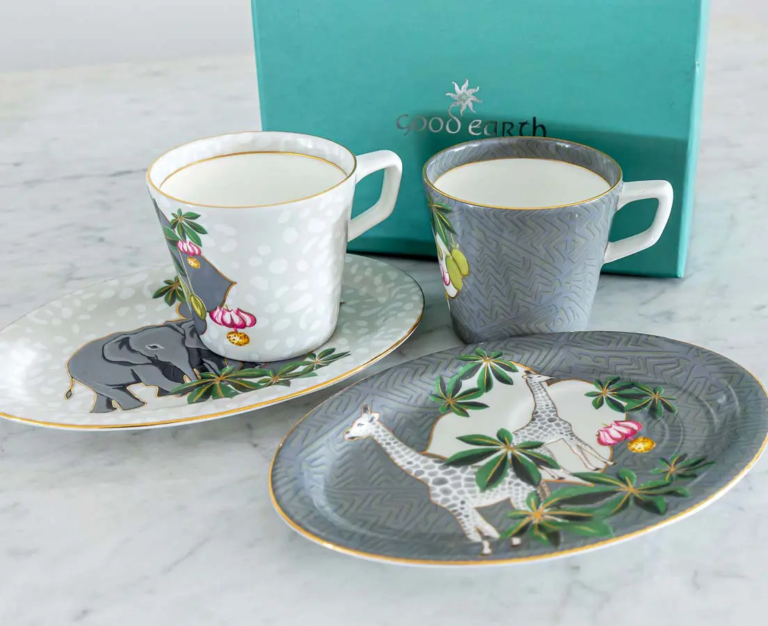 Savannah Cup & Platter - Good Earth - The Past Perfect Collection - Singapore