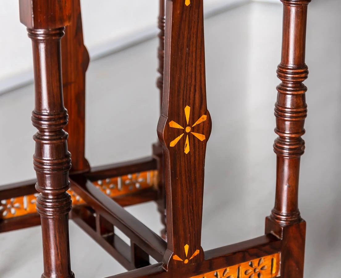 Portuguese Colonial Rosewood Marbe Top Table l The Past Perfect Collection l Singapore