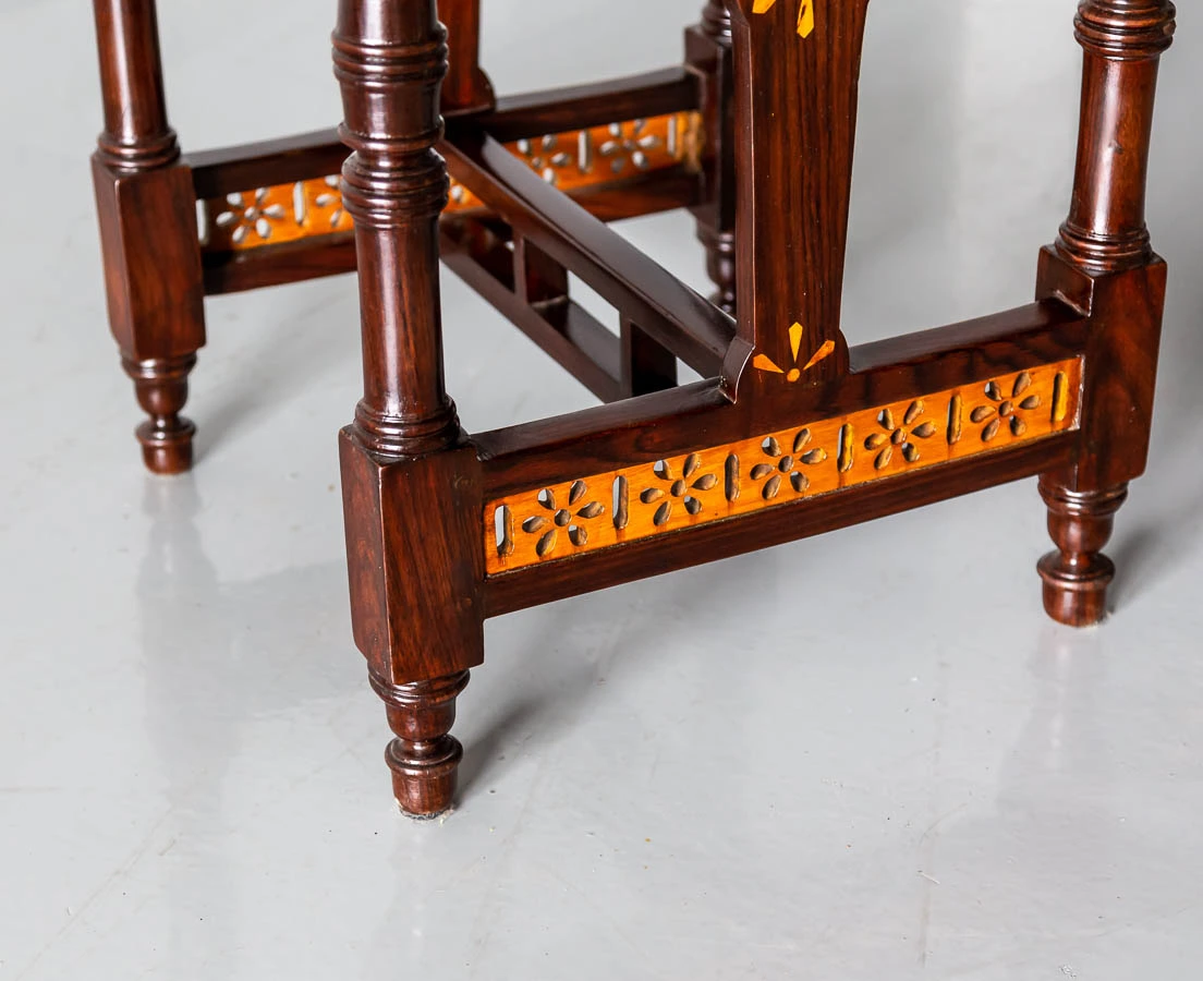 Portuguese Colonial Rosewood Marbe Top Table l The Past Perfect Collection l Singapore