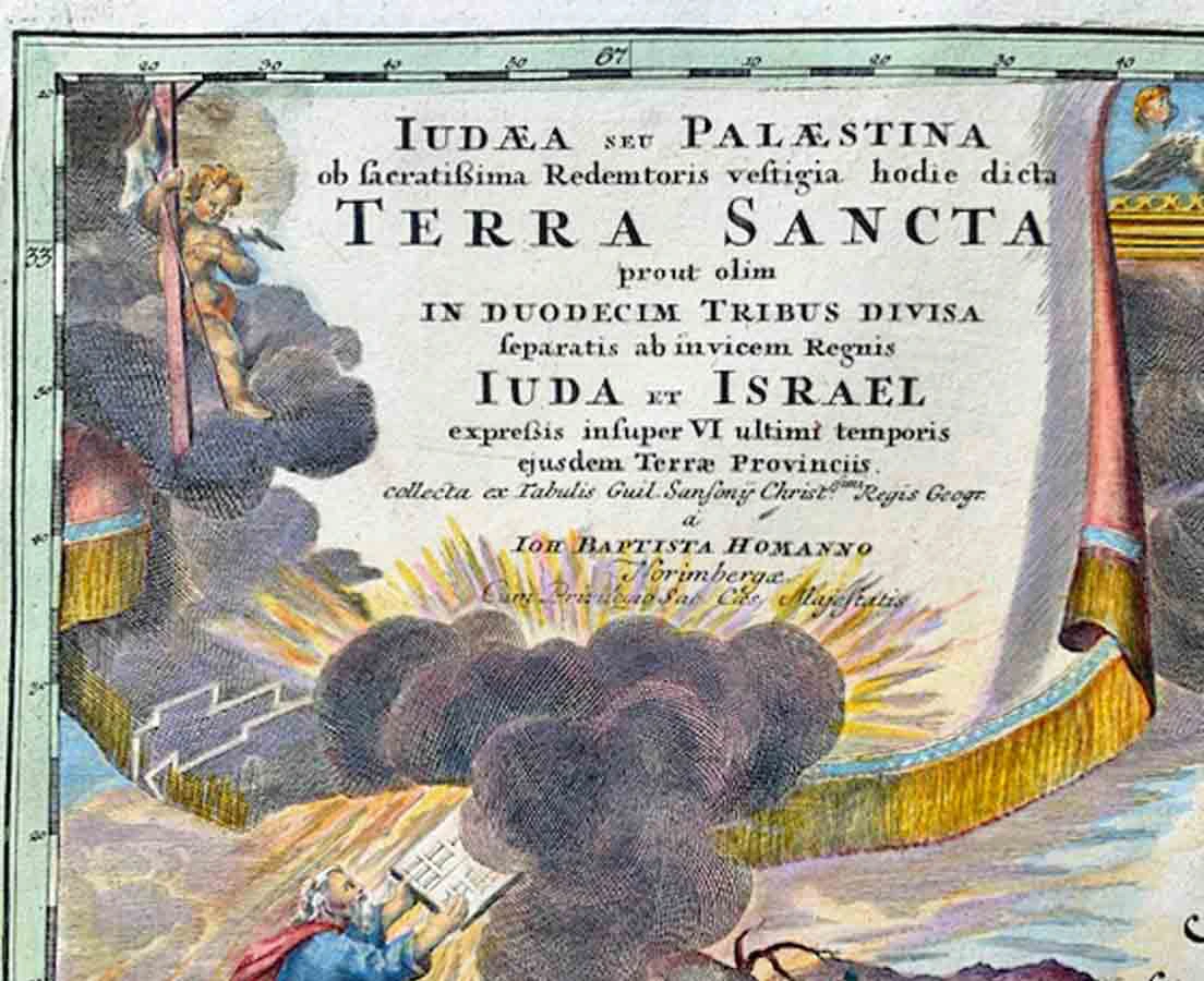 Antique Map Holy Land JB Homann 1707 l The Past Perfect Collection l Singapore