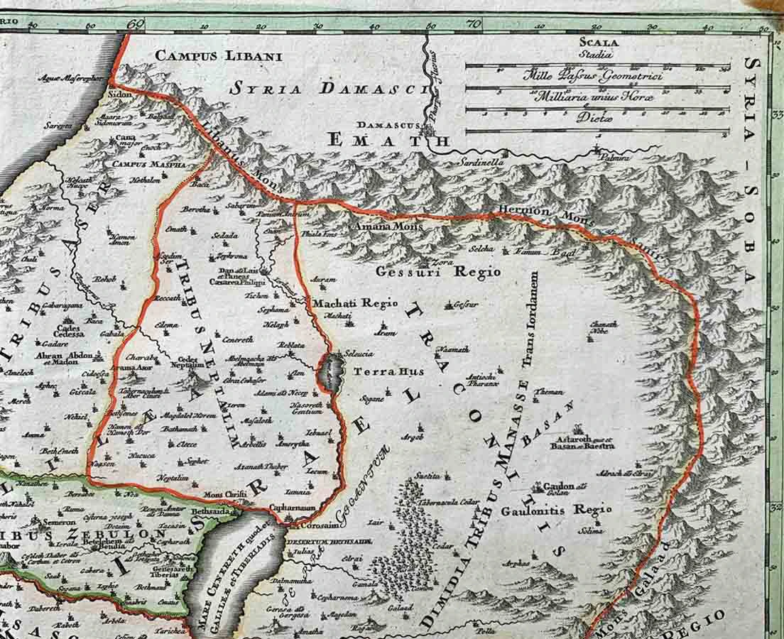 Antique Map Holy Land JB Homann 1707 l The Past Perfect Collection l Singapore