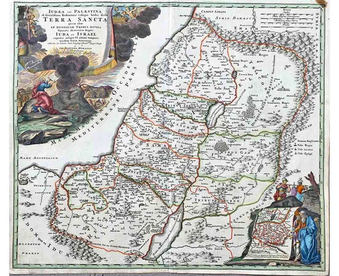 Antique Map Holy Land JB Homann 1707 l The Past Perfect Collection l Singapore