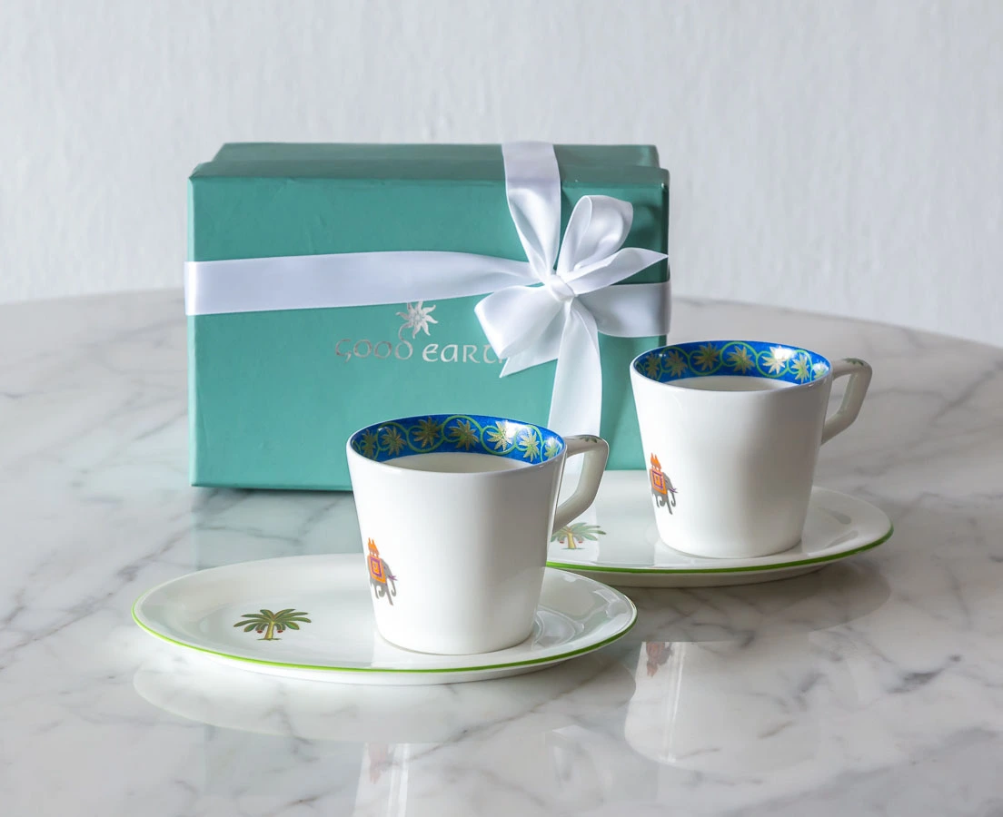 Good Earth Periyar Cup & Platter l The Past Perfect Collection l Singapore GE-030 1L