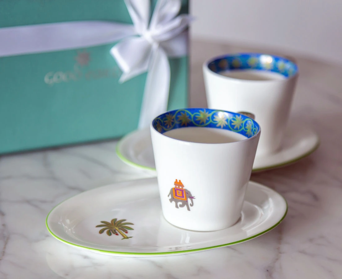 Good Earth Periyar Cup & Platter l The Past Perfect Collection l Singapore GE-030 2L