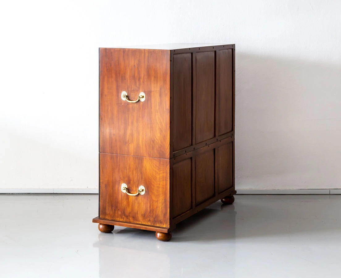 Antique British Colonial Camphor Campaign Chest of Drawers l The Past Perfect Collection l Singapore CUP-511-9L