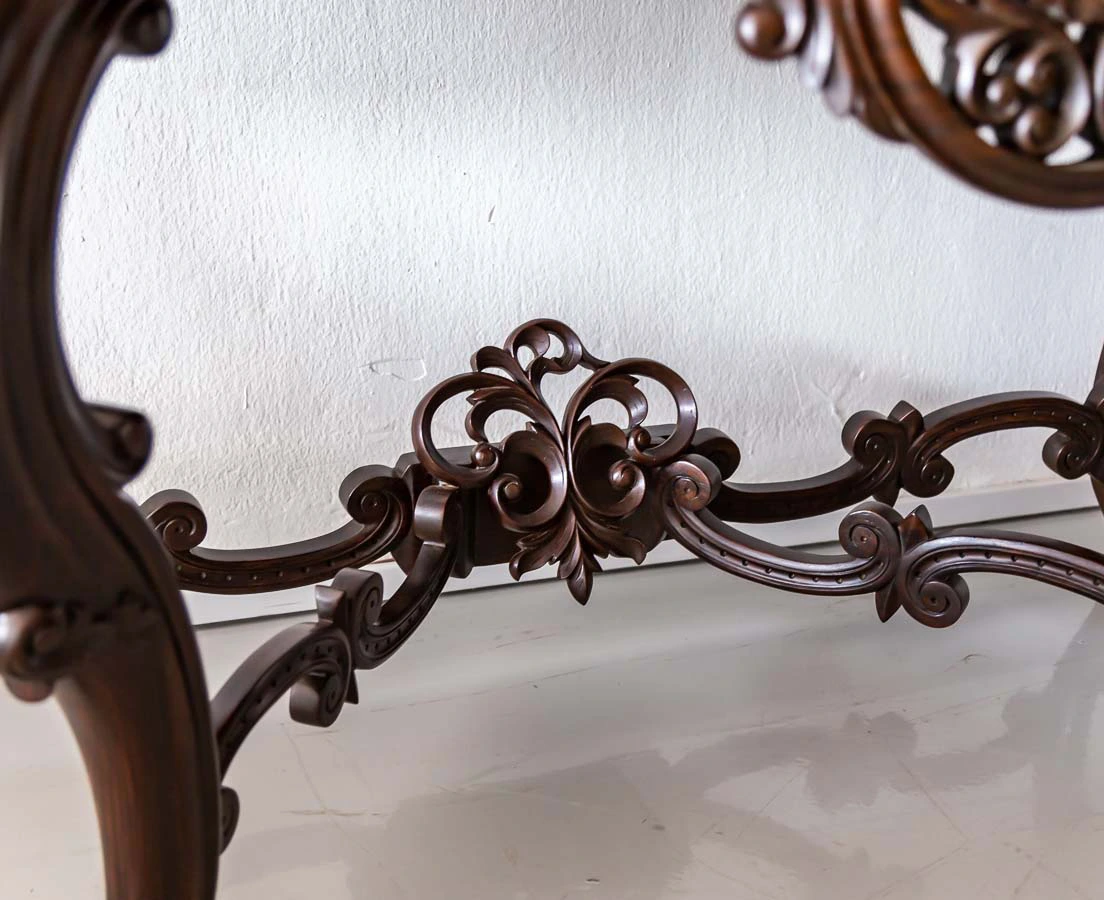 Antique British Colonial Rosewood Half Moon Console Table l The Past Perfect Collection l Singapore TAB-461 7L