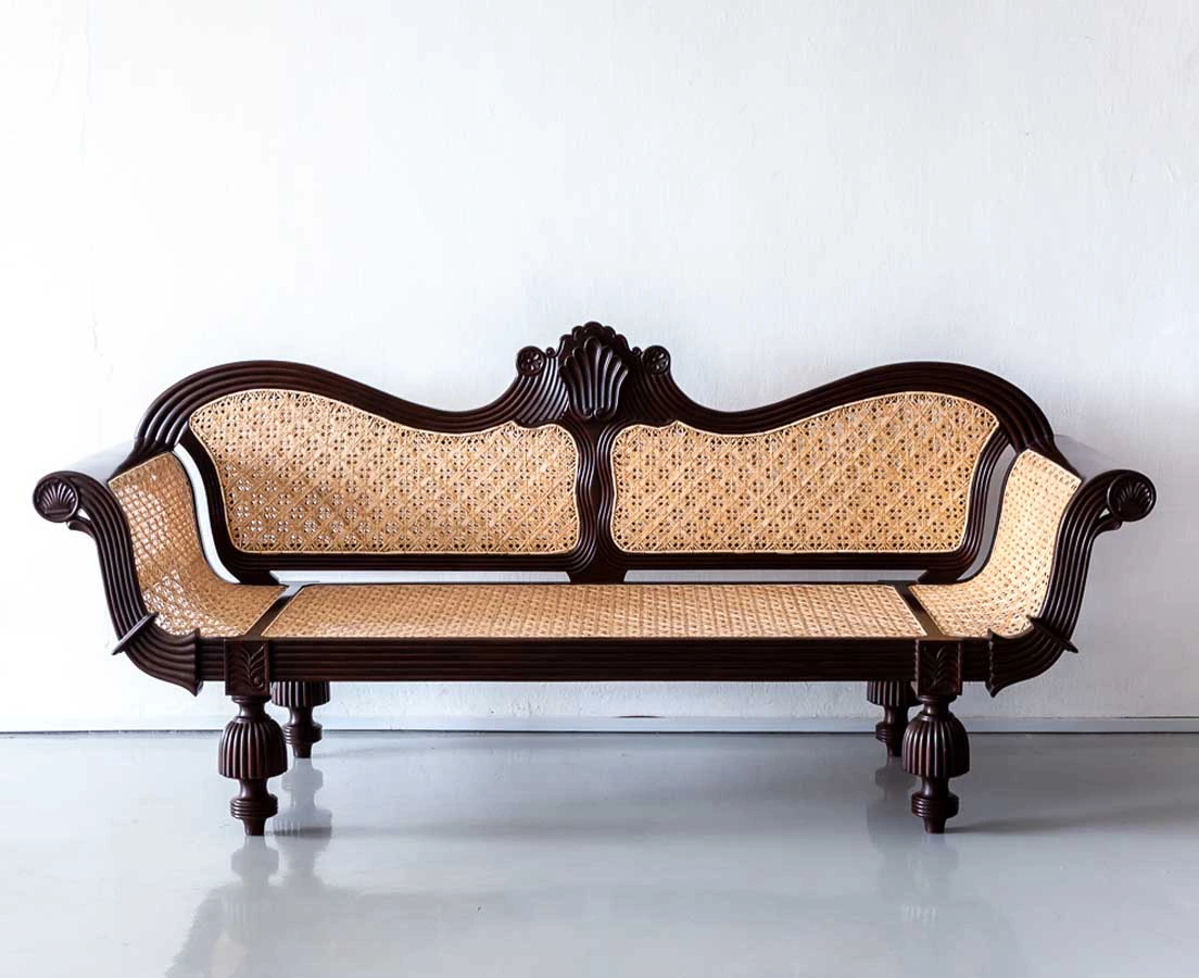 Antique British Colonial Rosewood Sofa lThe Past Perfect Collection l Singapore BSS-102 1L