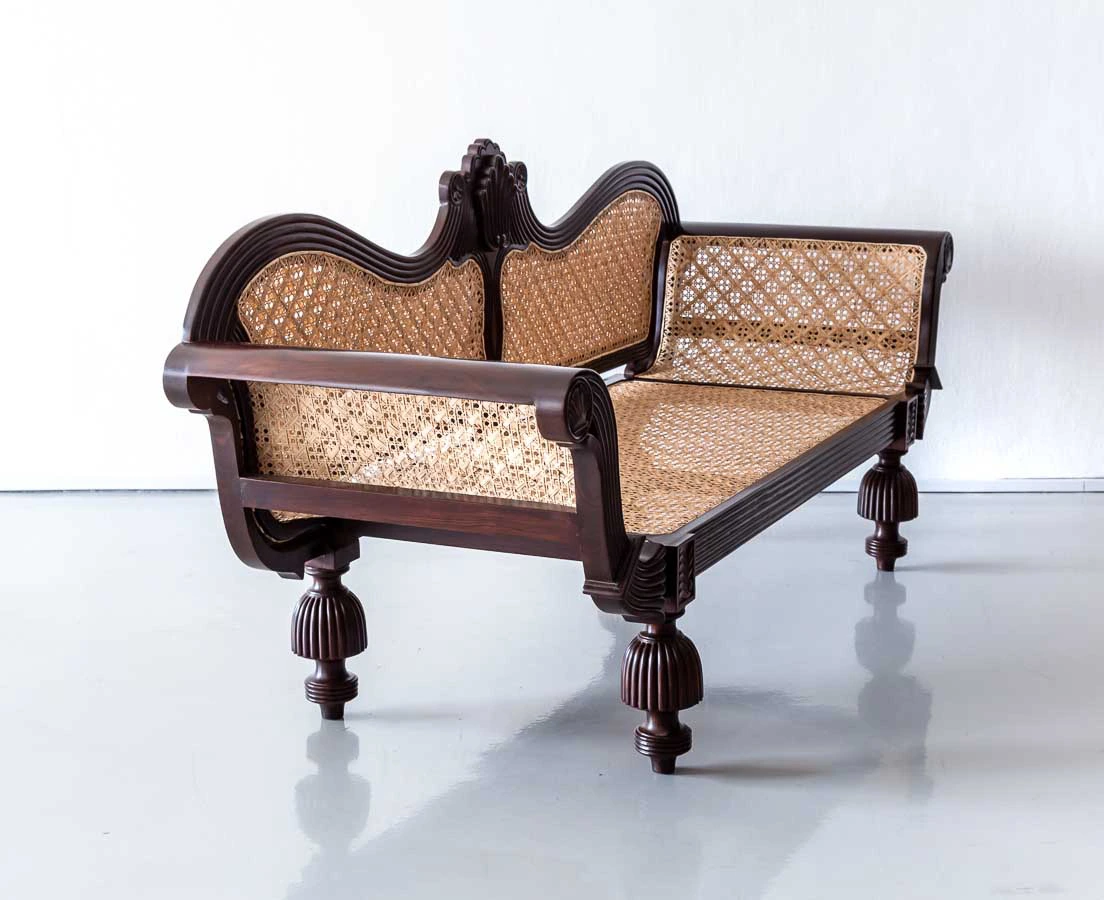 Antique British Colonial Rosewood Sofa lThe Past Perfect Collection l Singapore BSS-102 2L