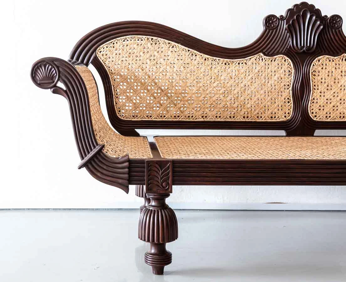 Antique British Colonial Rosewood Sofa lThe Past Perfect Collection l Singapore BSS-102 4L