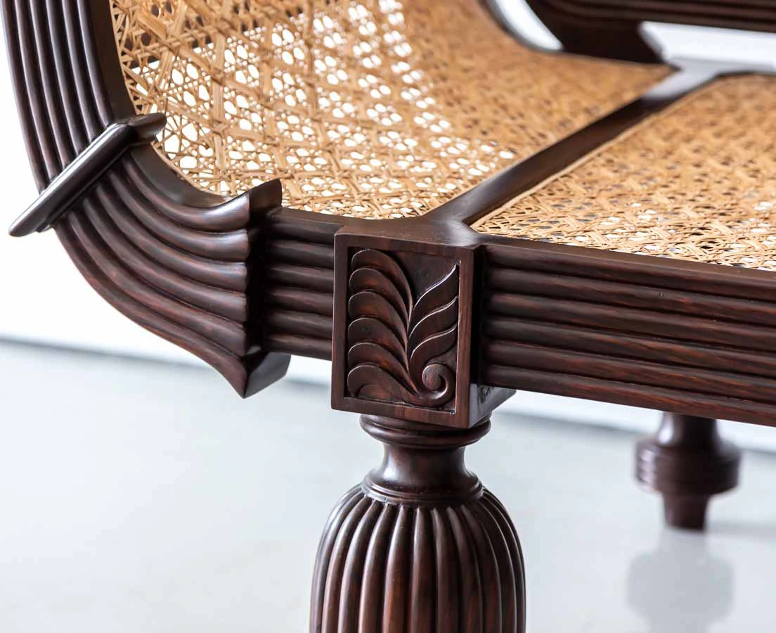 Antique British Colonial Rosewood Sofa lThe Past Perfect Collection l Singapore BSS-102 6L