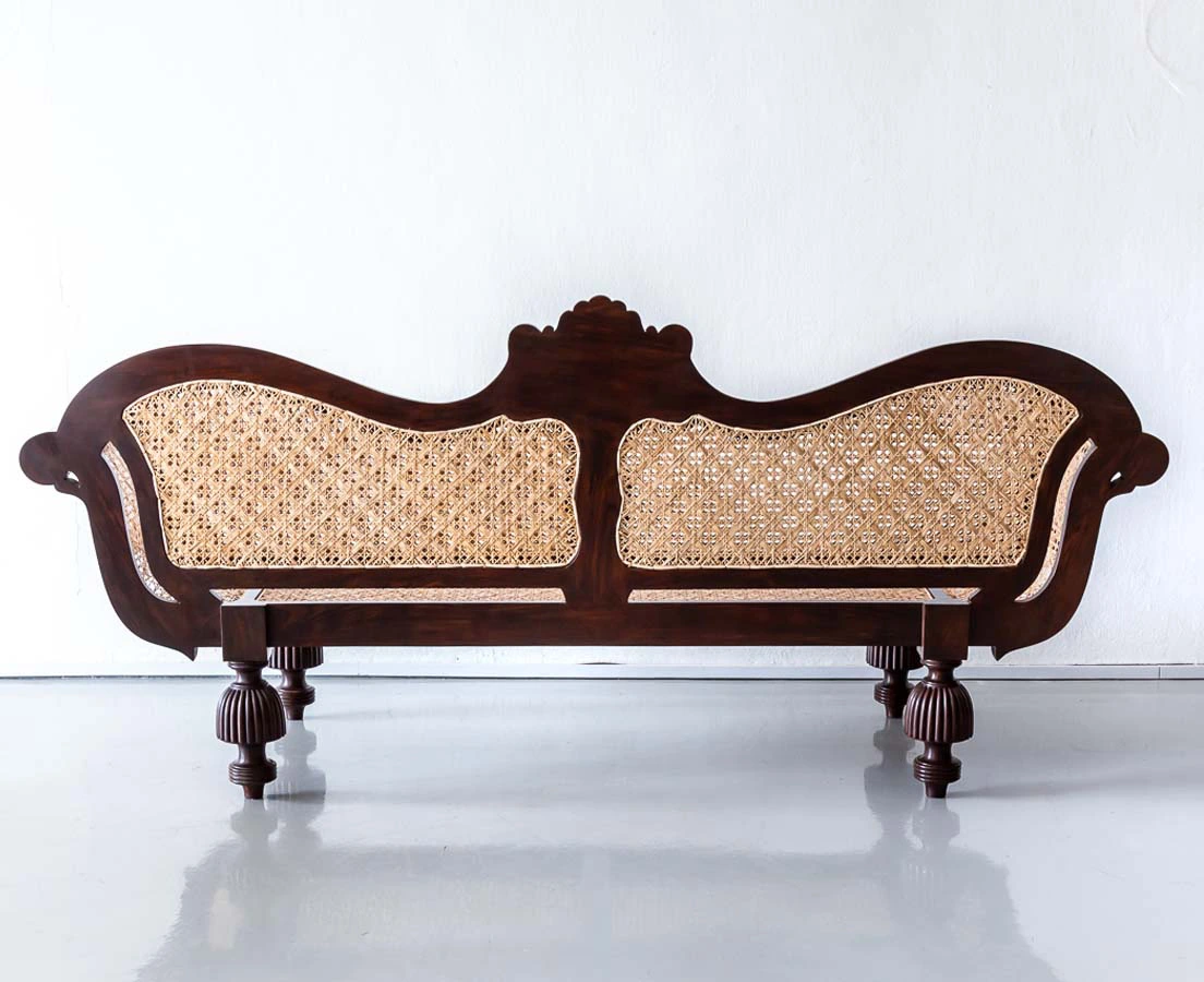 Antique British Colonial Rosewood Sofa lThe Past Perfect Collection l Singapore BSS-102 8L