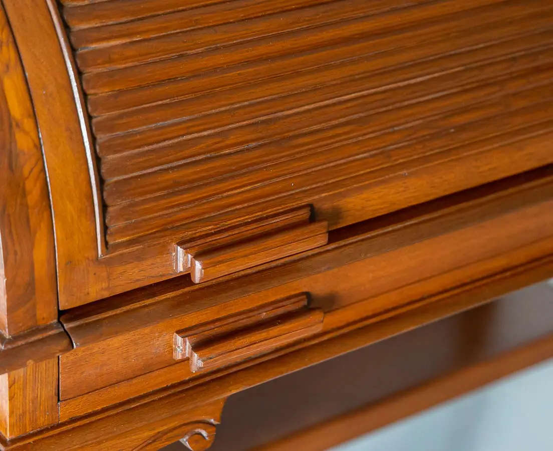 Antique Desks - British Colonial Teakwood Cylinder Desk - The Past Perfect Collection Singapore