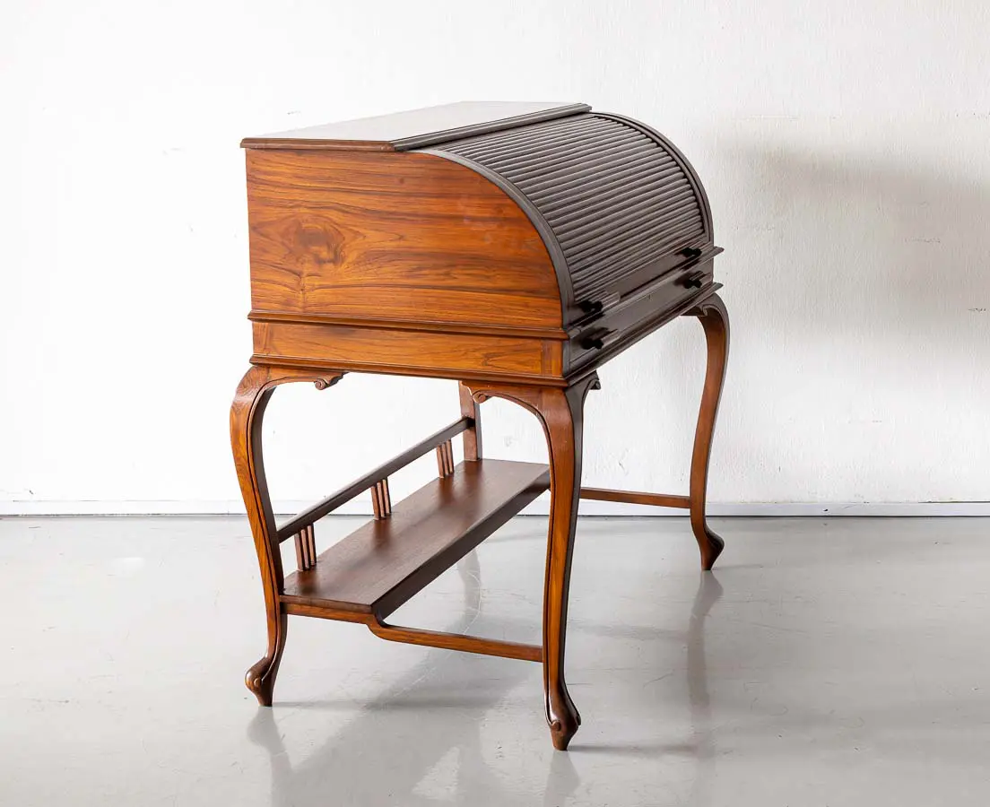 Antique Desks - British Colonial Teakwood Cylinder Desk - The Past Perfect Collection Singapore