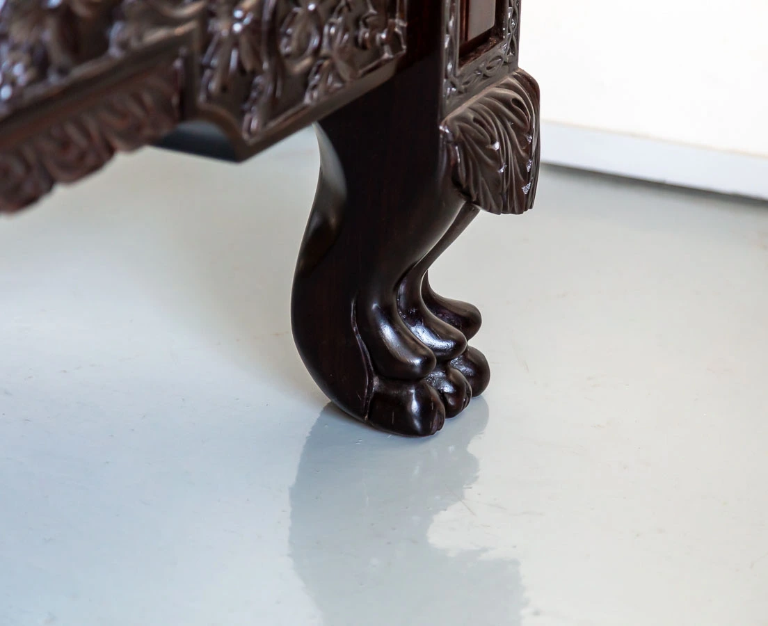 Antique Beds - British Colonial Carved Rosewood Bed - The Past Perfect Collection - Singapore