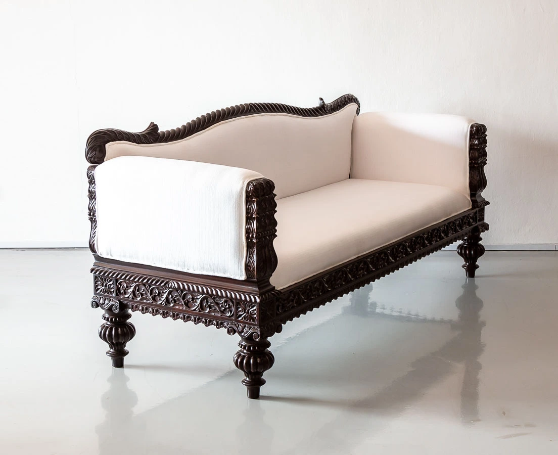 Antique Sofas - British Colonial Rosewood William IV Sofa - The Past Perfect Collection - Singapore