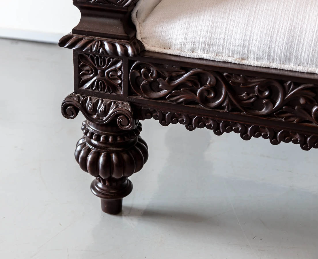 Antique Sofas - British Colonial Rosewood William IV Sofa - The Past Perfect Collection - Singapore