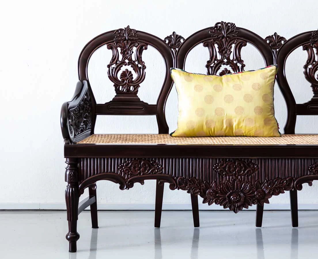 Antique Benches & Sofas - Portuguese Colonial Rosewood Bench - The Past Perfect Collection - Singapore