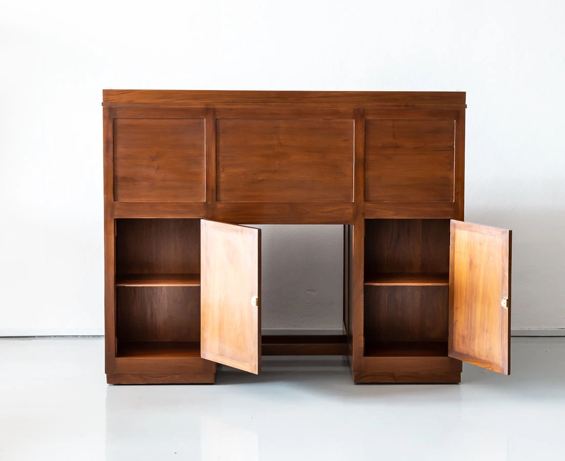 Antique Desks - Teakwood Art Deco Cylinder Desk - The Past Perfect Collection - Singapore DSK-181 14L