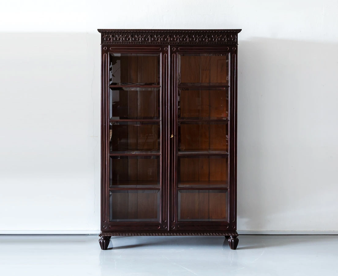 Antique Cupboards - British Colonial Rosewood Glass front Cabinet - The Past Perfect Collection - Singapore