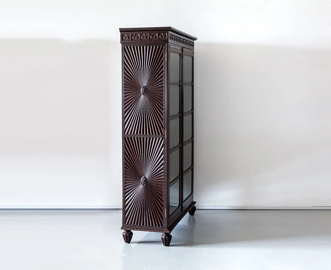 Antique Cupboards - British Colonial Rosewood Glass front Cabinet - The Past Perfect Collection - Singapore