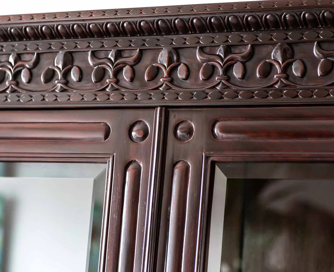 Antique Cupboards - British Colonial Rosewood Glass front Cabinet - The Past Perfect Collection - Singapore