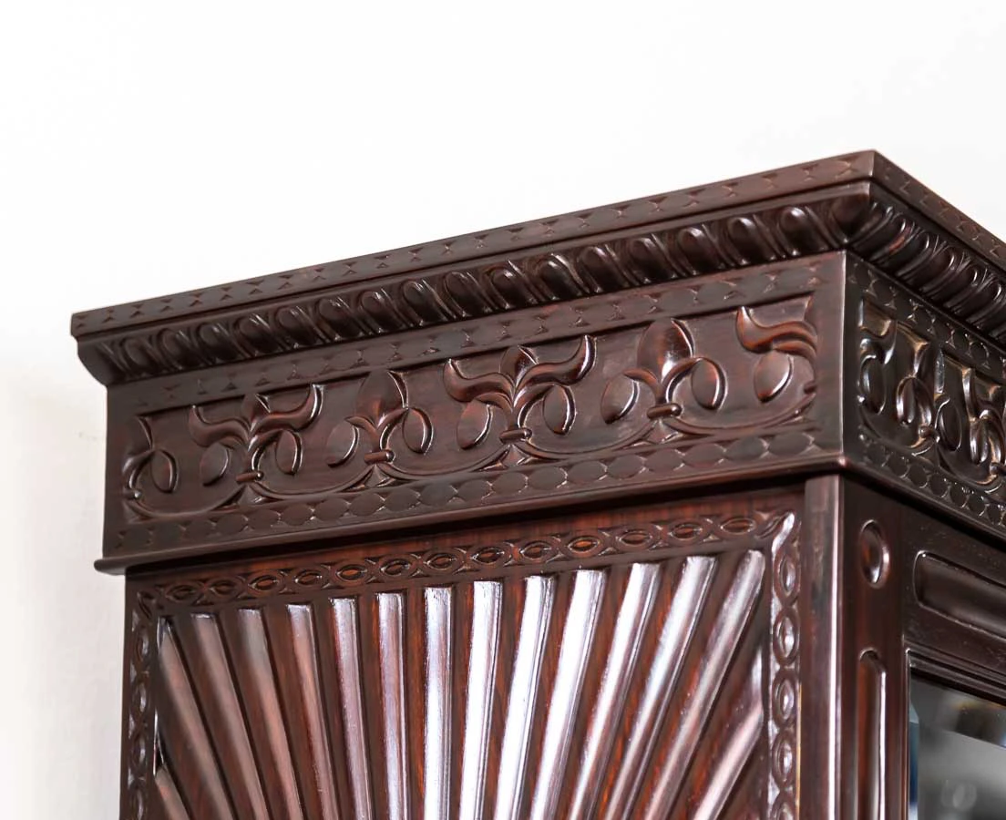 Antique Cupboards - British Colonial Rosewood Glass front Cabinet - The Past Perfect Collection - Singapore
