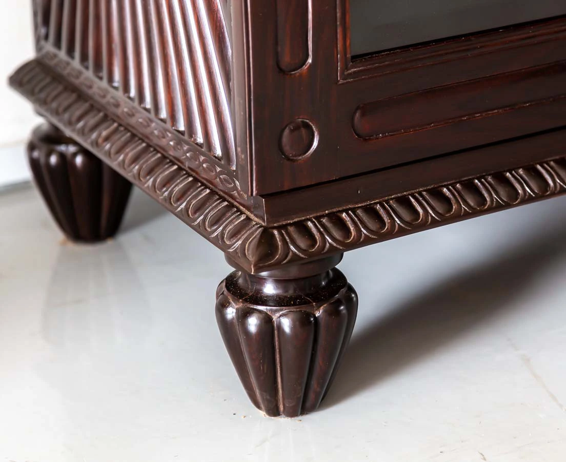 Antique Cupboards - British Colonial Rosewood Glass front Cabinet - The Past Perfect Collection - Singapore