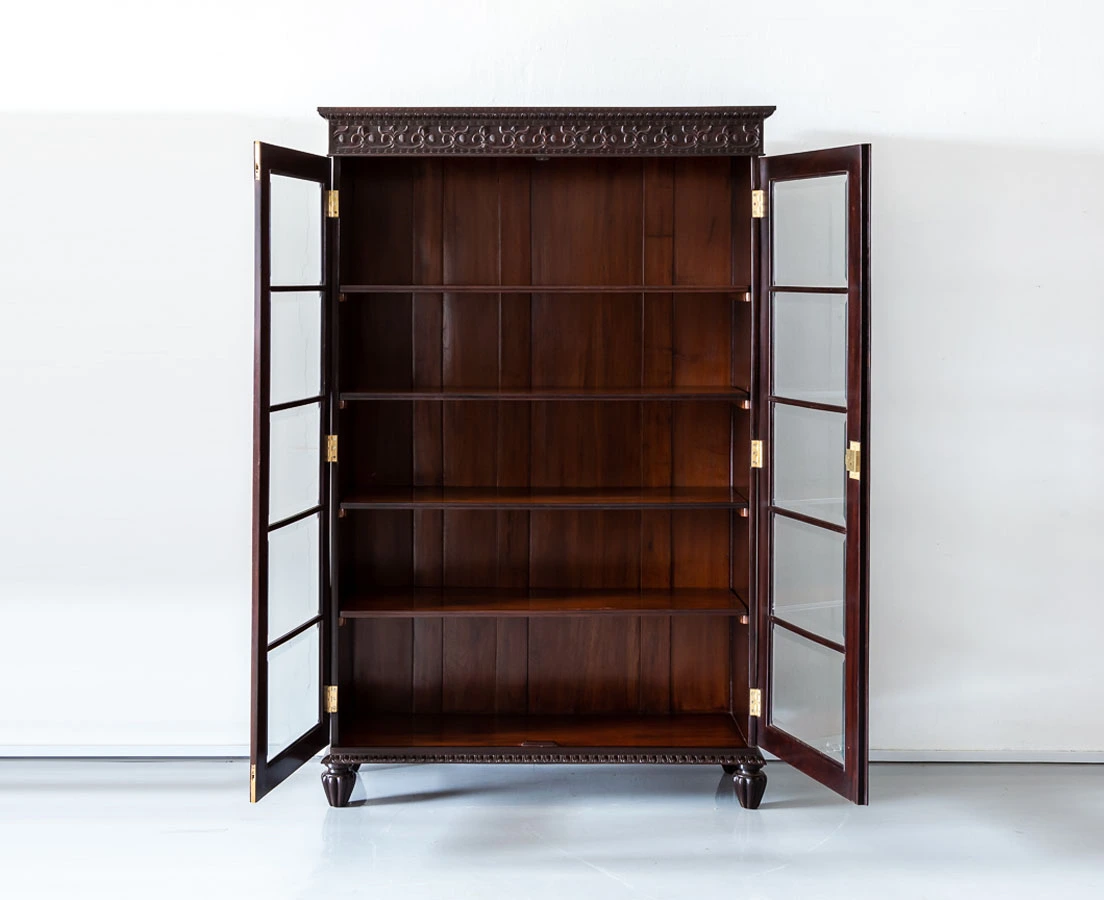 Antique Cupboards - British Colonial Rosewood Glass front Cabinet - The Past Perfect Collection - Singapore
