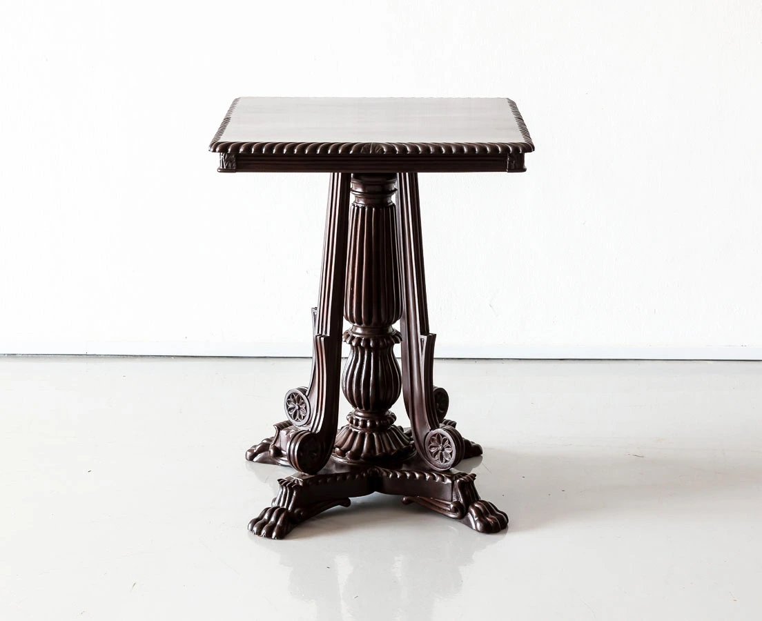 Antique Tables - British Colonial Rosewood Square Side Table - The Past Perfect Collection - Singapore