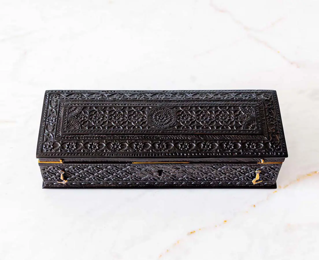 Antique Boxes - British Colonial Ebony Pen Box - The Past Perfect Collection - Singapore