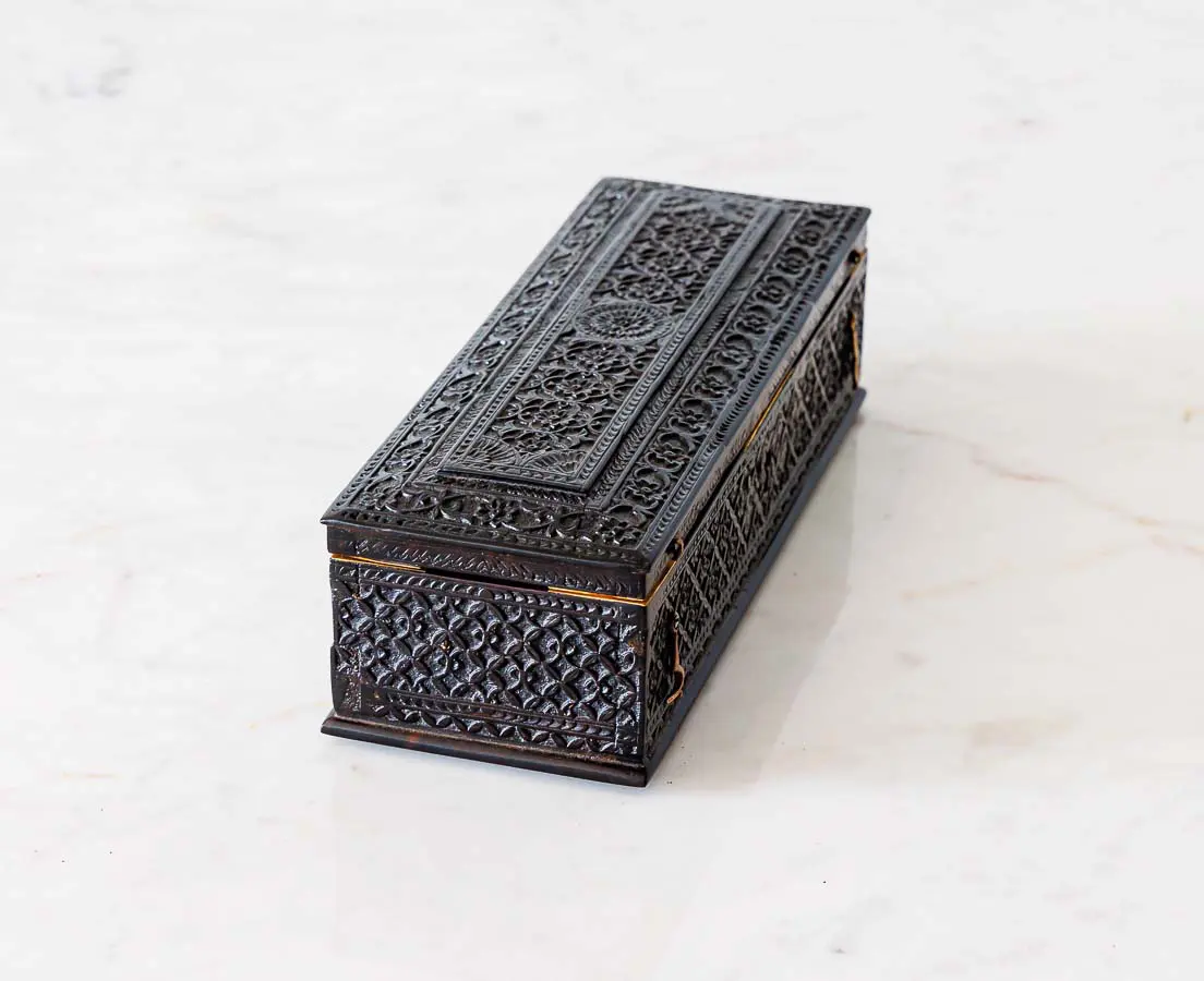 Antique Boxes - British Colonial Ebony Pen Box - The Past Perfect Collection - Singapore