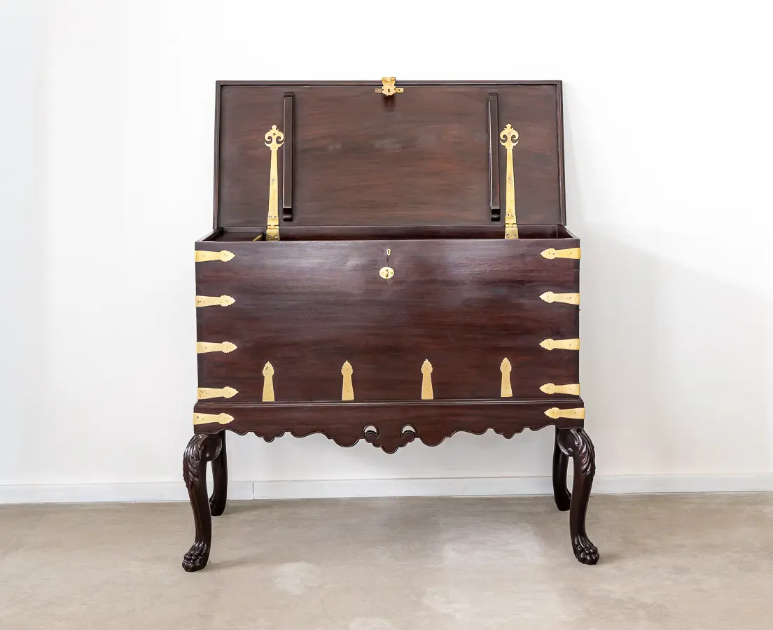 Portuguese Rosewood Chest on Stand