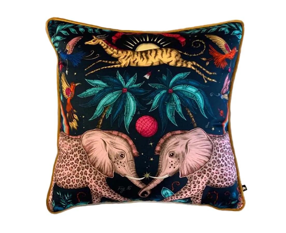 Luxury Cushions - Zambezi Navy Designer Cushion - The Past Perfect Collection - Singapore