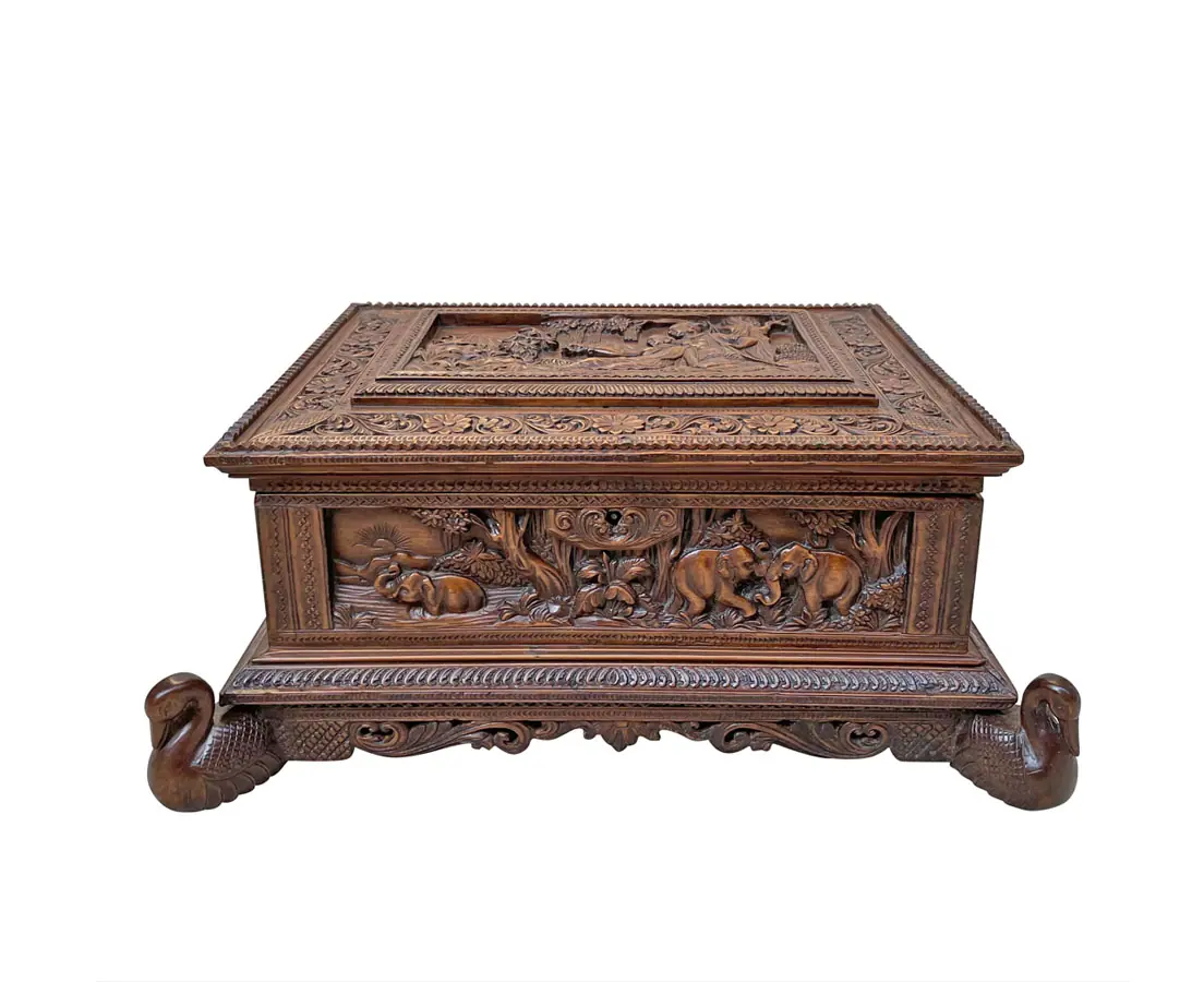 Antique Boxes- British Colonial Cedarwood Box - The Past Perfect Collection Singapore
