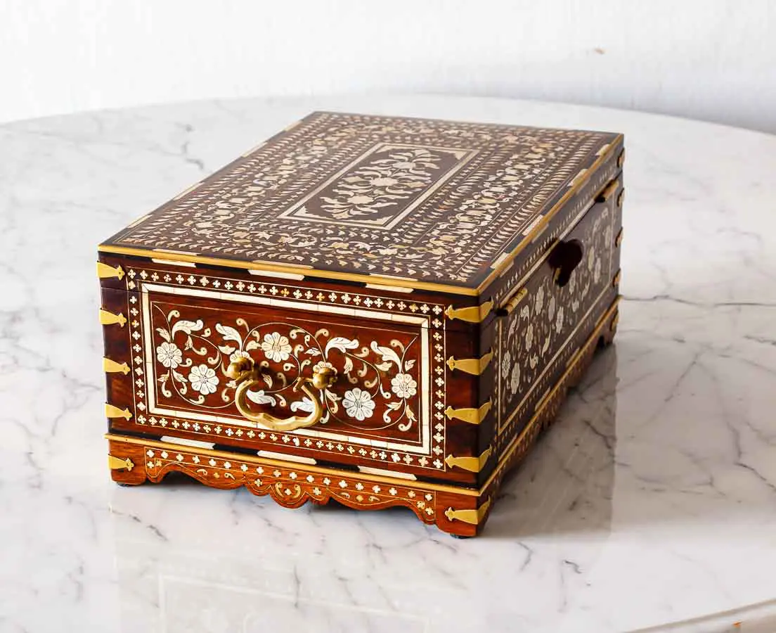 Antique Boxes - British Colonial Rosewood Dressing Box - The Past Perfect Collection - Singapore